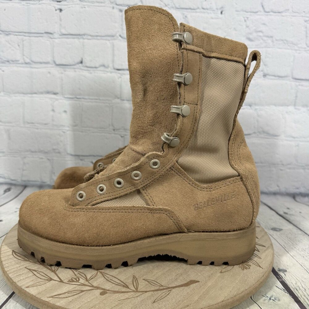 Belleville 790G Gore-Tex Vibram Military Combat Boots Tan Tactical Made USA 4.5R - Picture 4 of 15